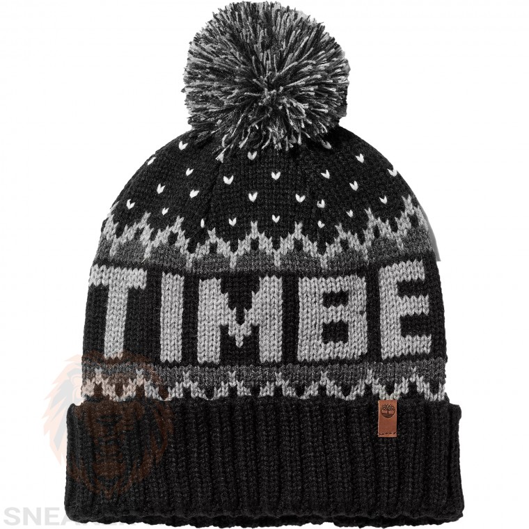 Шапка Timberland logo knit pom beanie TB0A1EH2 001